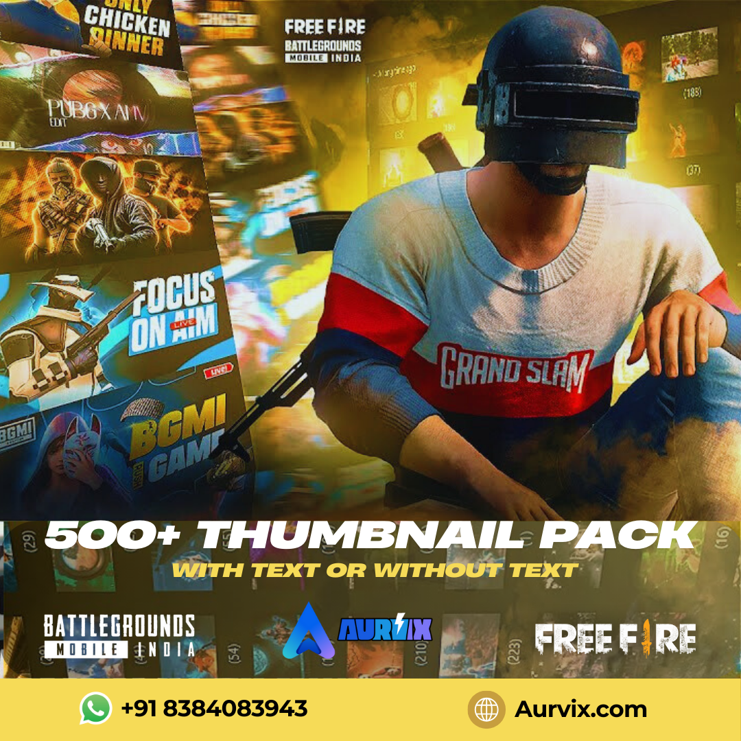 500+ Thumbnail Pack for BGMI & Free Fire 500+ Thumbnail Pack for BGMI & Free Fire - Image 1